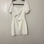 ASTR  The Label Linen Pleat Front Mini Dress Puff Sleeve White Womens Size Medium Photo 8