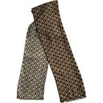 Loft  Silk Patterned Scarf Wrap Shawl Double Sided Brown Beige Tan Women’s Photo 4