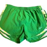 Nike Womens Dri Fit Size Small Green Yellow Running Track Shorts Photo 0