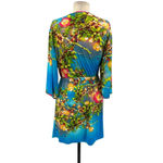Natori  Paradise Found Wrap Kimono Robe‎ Floral Print Blue Size Medium Photo 7