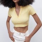 ZARA gold cropped polo Photo 0