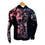 Weissman Black Velvet Sequin Bomber Jacket Rainbow Sparkle Dance Costume Top Photo 1