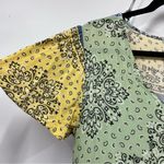 True Craft  Multicolor Patchwork Mini Dress tunic L v-neck flowy flutter sleeve Photo 9