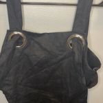 Free People  x Style Mafia Black Grommet‎ Linen Mini Dress M Photo 2