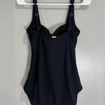 Calvin Klein Pleated Front One Piece Swimsuit Tummy Flattering Black 10 Photo 7