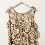 Alex Evenings Sleeveless V-Neck Elegant Mother of The Bride Gown Dress Gold 16 Photo 7