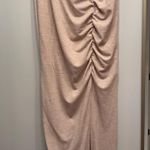 Modern Citizen  Ruched Midi Skirt Kiki Slit Oatmeal Photo 2