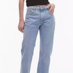 Topshop Women’s Size 26 cropped mid rise straight jeans with raw hem Photo 0