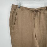 Club Room Luxury linen pants women's L straight elastic waist lagenlook tan Size L Photo 2