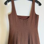 STAUD Chocolate Brown Midi Dress, high thigh slit size 6 Photo 8