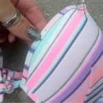 Victoria's Secret Victoria’s Secret 34D Pastel Diagonal Stripe Underwire Push-up Halter Bikini Top Photo 1
