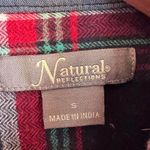Natural Reflections Natural Collections 100% Cotton Blue Red Plaid Flannel Button up Shirt Sz Small Photo 2
