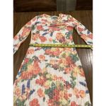 Sonnet James immy floral ribbed Long Sleeve sweater Dress Multicolor long midi S Pink Photo 6