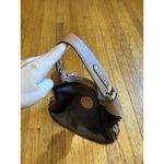 Ghurka Shoulder Bag Womens Brown Leather Pebbled Purse Brass Hardware Handbag Photo 4