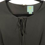 CeCe NWT  Sheer Sleeve‎ Tie Neck Ponte Knit Dress Black Size 12 Minimalist Photo 4