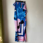 Harlan Vivara Purple Blue Bird Avis Print Multiway Oversized Satin Scarf Photo 6