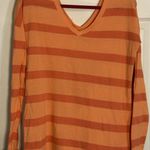 Old Navy Y2K Women’s  Striped V-neck Sweater, Orange, Medium Photo 0