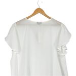 Zenobia  White Flutter Sleeve V Neck Blouse size 2X Sheer NWT Photo 4