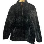 Simply Southern Women's S 1/2 Zip Teddy Sherpa Pullover Black Warm Cozy Soft Photo 1