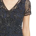 Pisarro Nights Beaded Mesh Column Gown Dark Navy 6 NWOT Photo 3