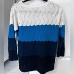 Love by Design Blue striped knit sweater Photo 1