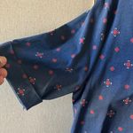 Carolyn Taylor  Dark Blue Floral Blouse large nwt Photo 4