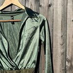 Good times USA Appeal Satin Wrap Bodysuit in Olive Green Size M Photo 3