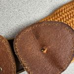 Anthropologie Elastic Belt Womens Size Medium Brown Brass Rhinestone Frog Scarab Photo 5