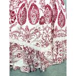 Maeve Anthropologie Dress S Red Floral Babydoll Mini Flutter Sleeve Lace Cottage Pink Size undefined Photo 1