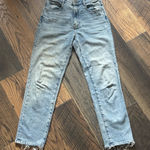 ZARA  Light Blue Wash High Waist Distressed Boyfriend Jeans Women’s Size 4 Photo 0