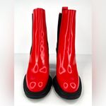 Alexander McQueen Tread Heeled Chelsea Red Leather Ankle Boots EU 36.5 Photo 3
