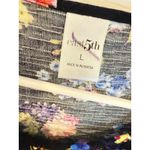 East 5th Floral Print Top Womens L Black Pink Blue Yellow Bohemian Blouse Photo 3