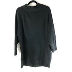 Topshop Sweater Dress Crew Neck Chunky Knit Oversized Wool Blend Black S 4-6 Photo 1