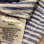 Jones New York Linen Cotton Blend Large Button Hooded Blue Wht Stripe Jacket 2X Photo 3