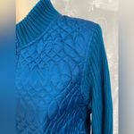 Peter Martin Woman Bright Blue Zipper Front Sweater Jacket Quilted Ribbed Sz 1X Photo 9