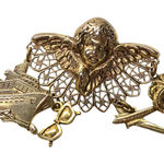 Whimsical Gold Tone Cherub Angel Special Travel Vacation Statement Brooch Pin Photo 0