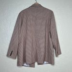 1. State  Women's Rust Brown Gray Houndstooth Open Front Blazer Jacket 18W Photo 2