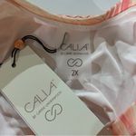 Calia Coral Orange‎ Print Short Sleeve Quarter Zip Rashguard Size 2X Orange Photo 4