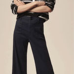 Anthropologie Maeve The Colette Pants Wide Leg Linen Edition Navy Blue Size 28 Photo 0