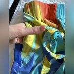 NWT Moda Baronessa Ari Short Canaria Print High Rise Belted Silk Shorts Small Blue Photo 8