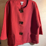 Chico's Red Cinnamon Textured Loose fit Jacket XL Photo 0