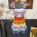 Sugar Lips Olympia Colorful Floral Ruffle Tiered Mini Dress ~ Size Medium ππ Photo 2