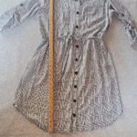 Mimi Chica  Shirt Dress 100%Rayon Black and White Buttoned Tie Front. Size L Photo 7