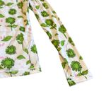 Stine Goya Juno Long Sleeve Stretch Shirt Green Sunflower Print Size Medium White Photo 10