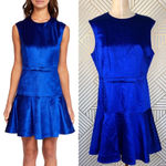 Ted Baker ‎ Maryann Velvet Ruffle Hem Dress in Blue Photo 1