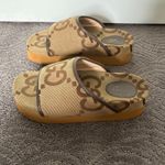 Gucci Supreme Jumbo GG Monogram Platform Slide Sandal Camel Canvas Maxi Size 39 Photo 3