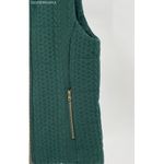Lemon Tart Green Women's Quilted Full‎ Zip Vest Cable Knit Photo 1
