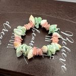 Handmade Vintage 2000s Pastel Shell Bracelet Beachy Stretch Y2K Photo 1