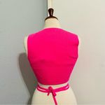 ZARA ‎ Women Bloggers Favorite Pink Sleeveless Knotted Waist Knit Top Size Large Photo 7