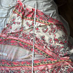 Chico's Open Front Kimono Duster Cardigan L/XL Floral Paisley Print Pink Comfort Photo 5